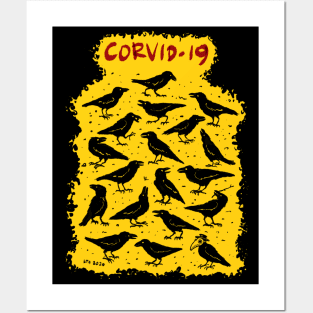 Corvid-19 (coronavirus crows) Posters and Art